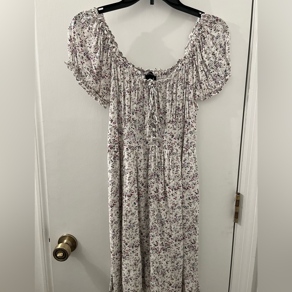 J.Crew Short Sleeve White Floral Dress